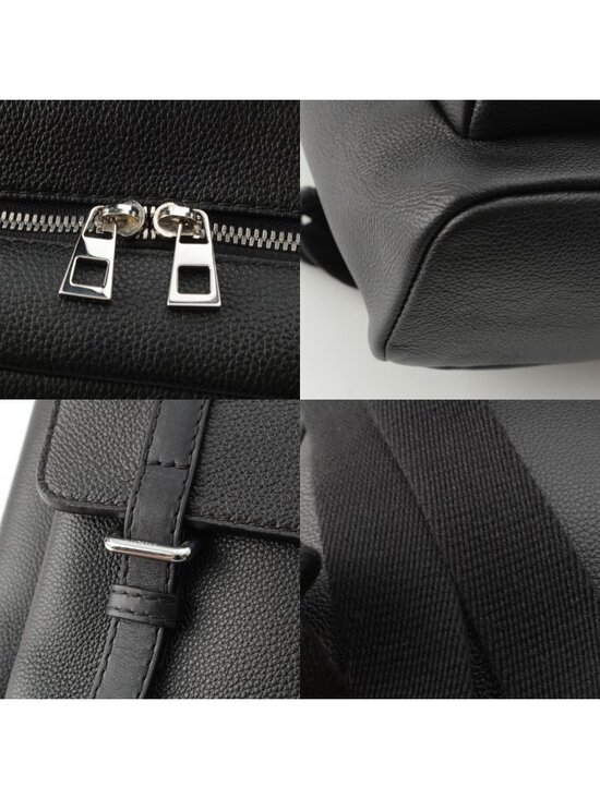 Loewe Military Leather Anagram Silver Backpack Black main image 10
